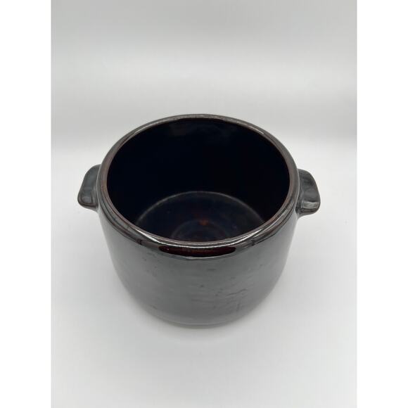 Dark Brown/Black Vintage Ceramic Bean Crock - Picture 3 of 5